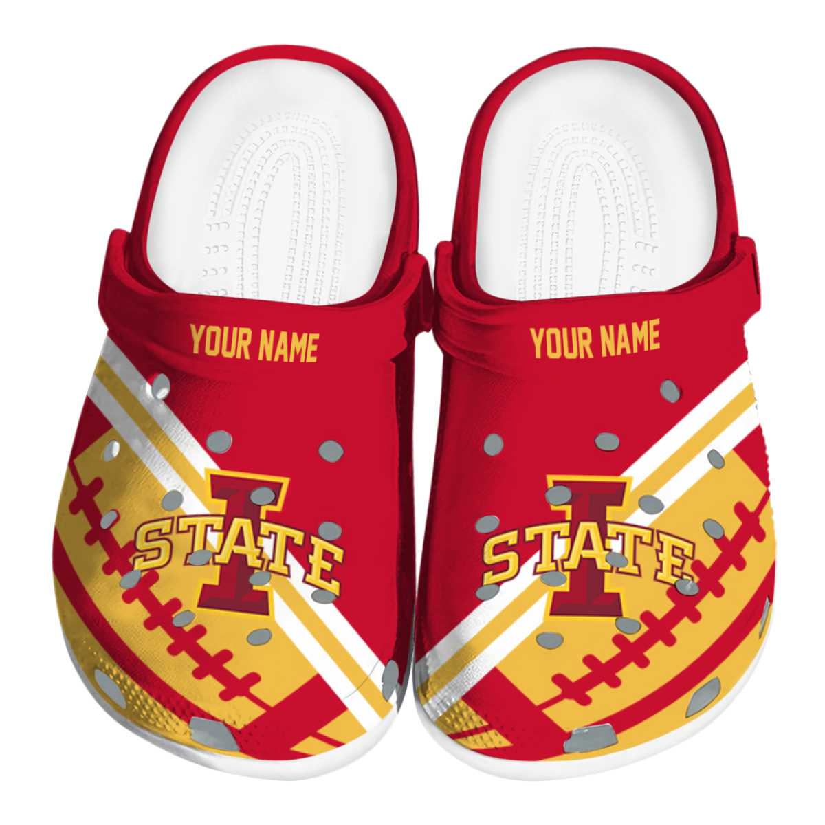 Iowa State Cyclones NCAA Sport Crocs Crocband Clogs Shoes Comfortable For Men Women and Kids