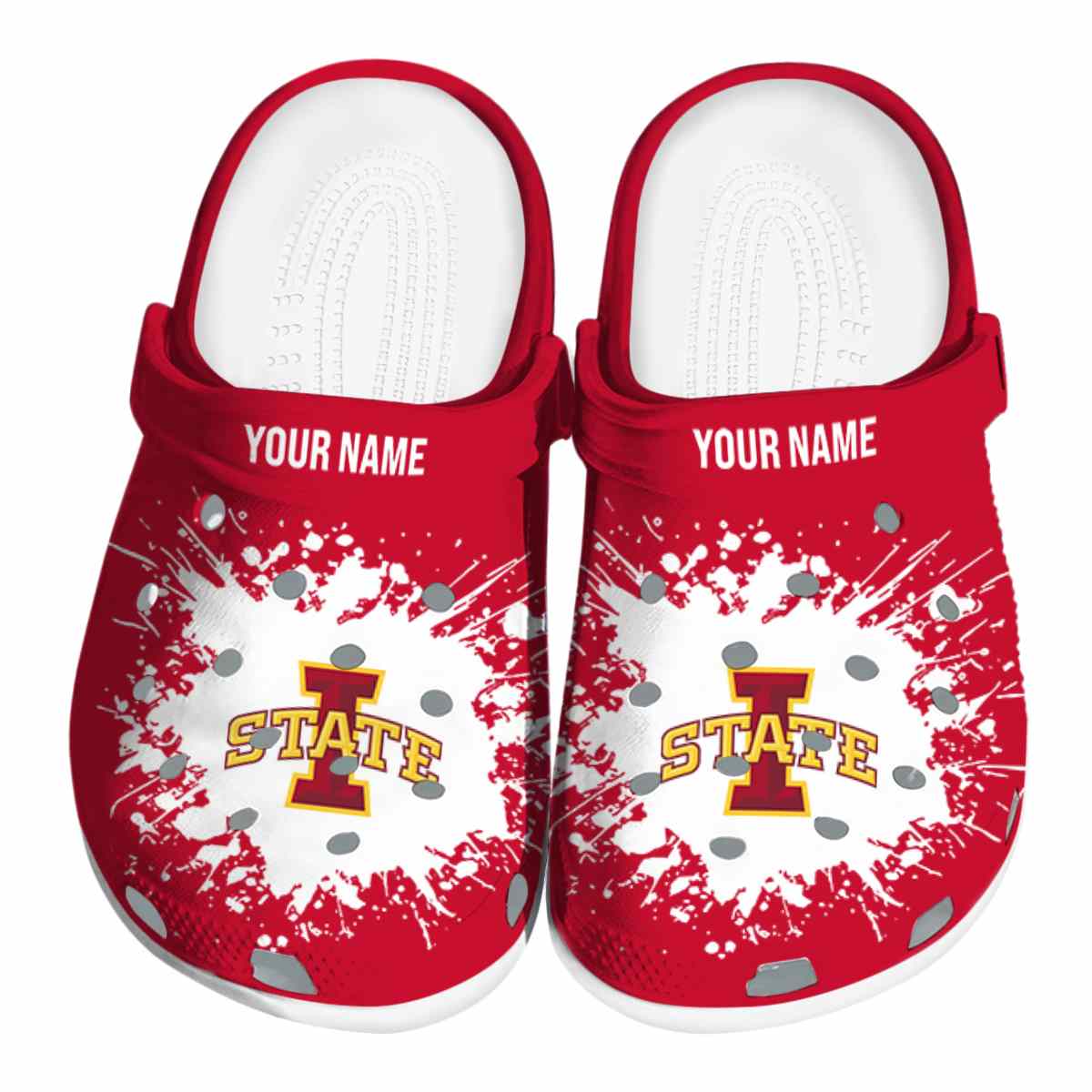 Iowa State Cyclones NCAA Sport Crocs Crocband Clogs Shoes Comfortable For Men Women and Kids