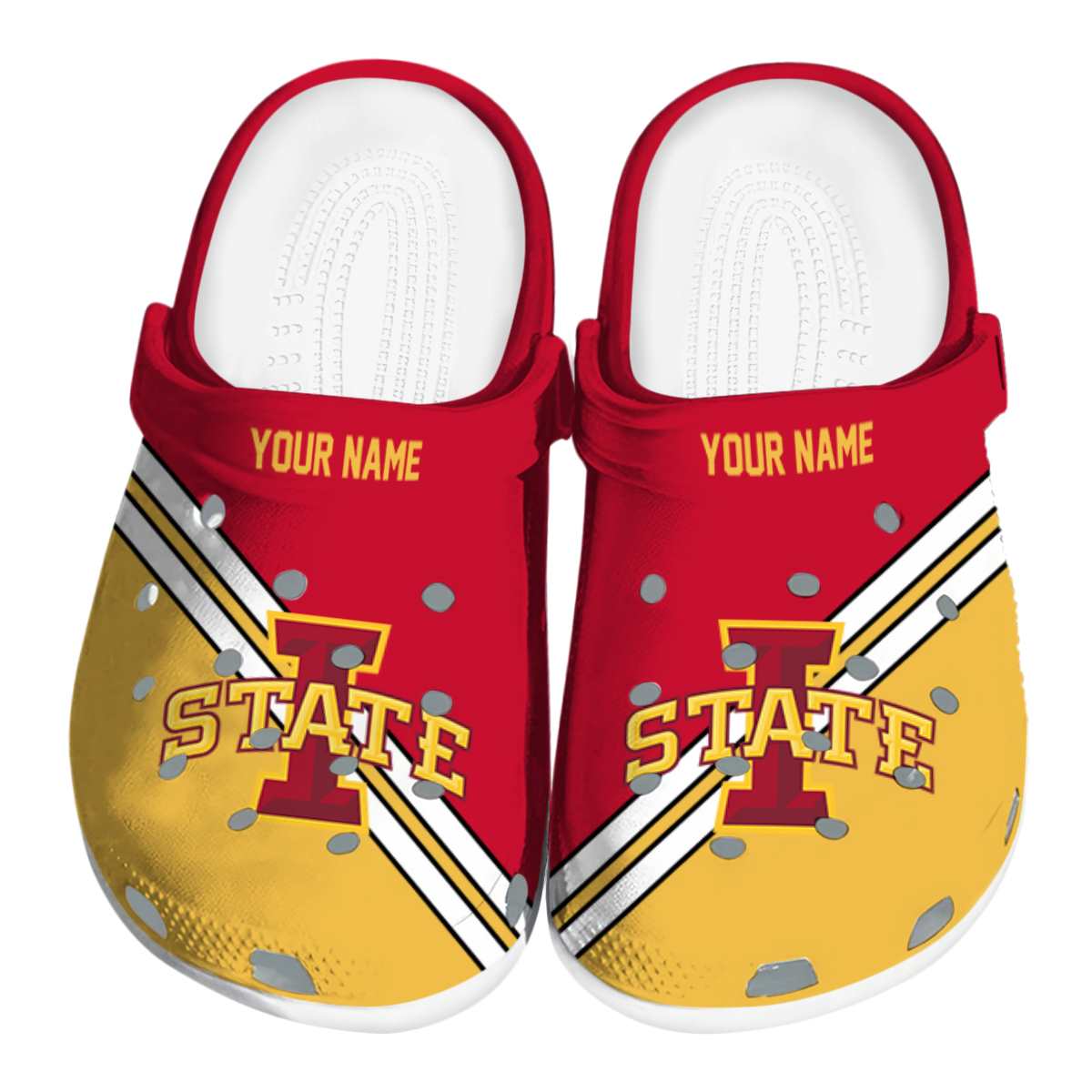 Iowa State Cyclones NCAA Sport Crocs Crocband Clogs Shoes Comfortable For Men Women and Kids