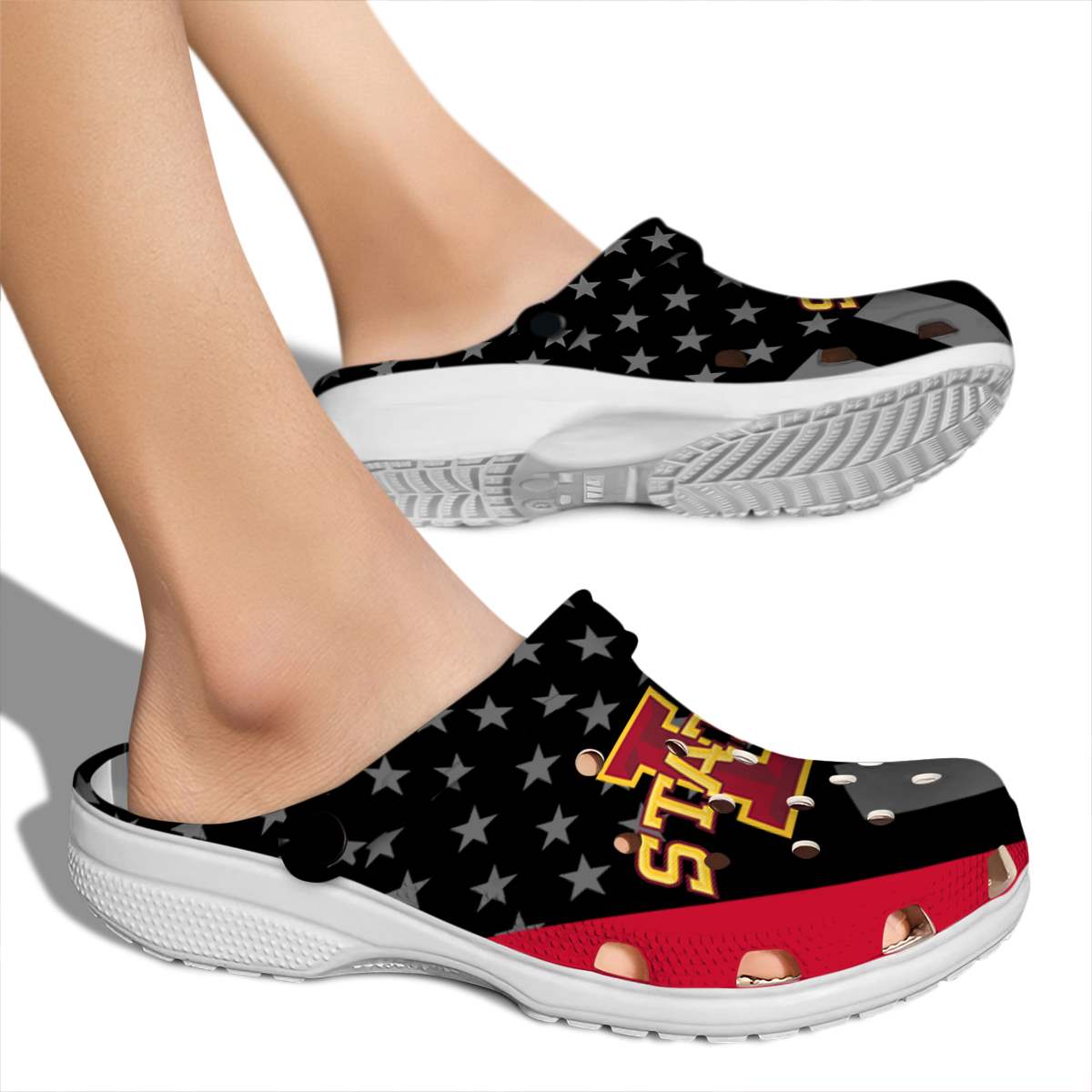 Iowa State Cyclones NCAA Sport Crocs Crocband Clogs Shoes Comfortable For Men Women and Kids - Image 2