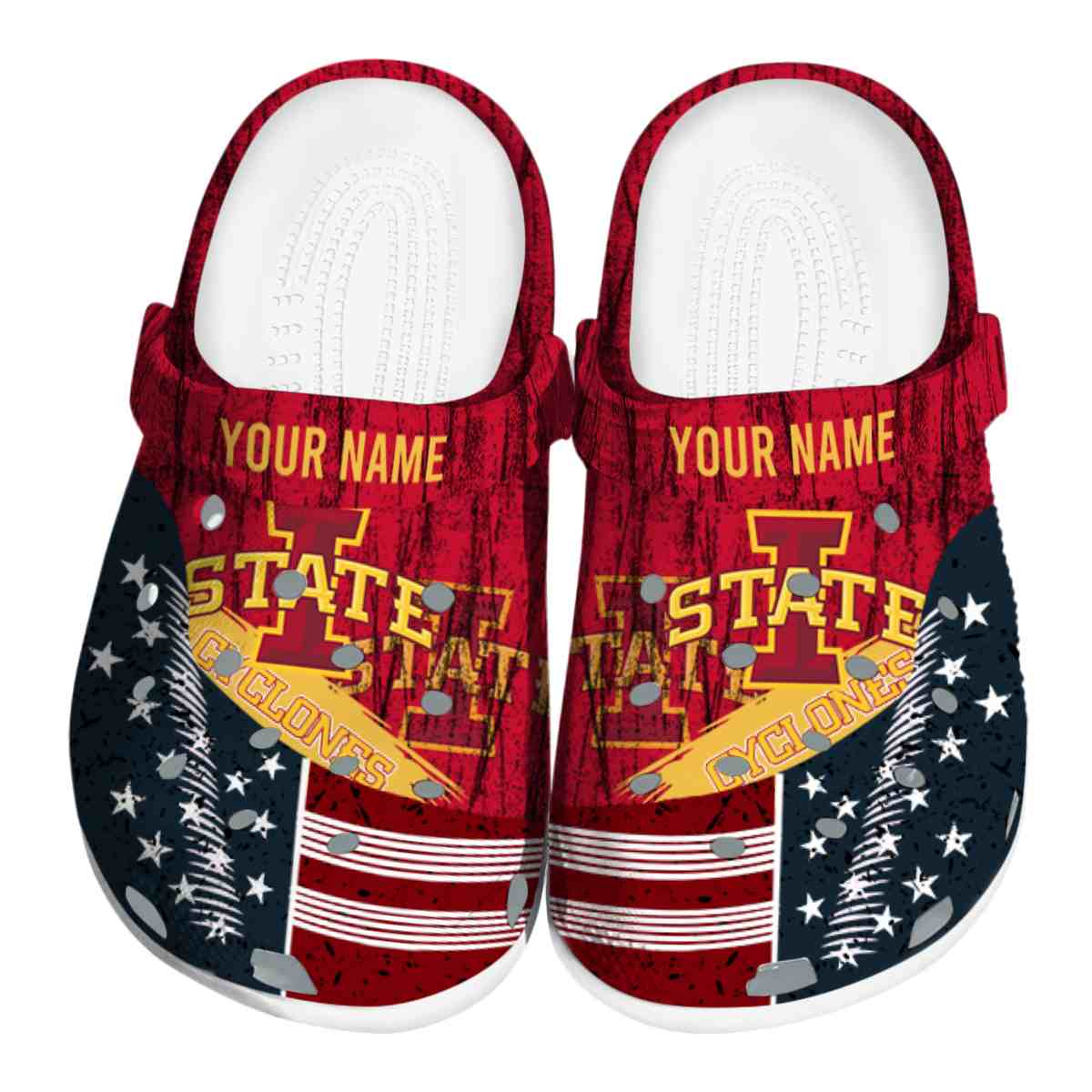 Iowa State Cyclones NCAA Sport Crocs Crocband Clogs Shoes Comfortable For Men Women and Kids