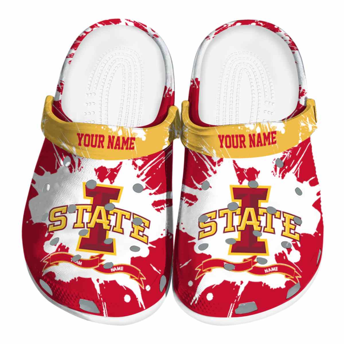 Iowa State Cyclones NCAA Sport Crocs Crocband Clogs Shoes Comfortable For Men Women and Kids