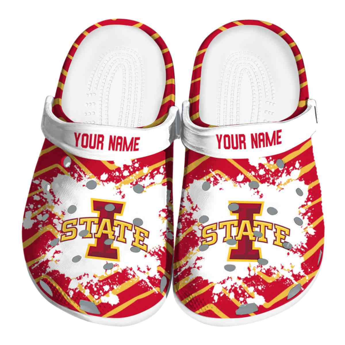 Iowa State Cyclones NCAA Sport Crocs Crocband Clogs Shoes Comfortable For Men Women and Kids