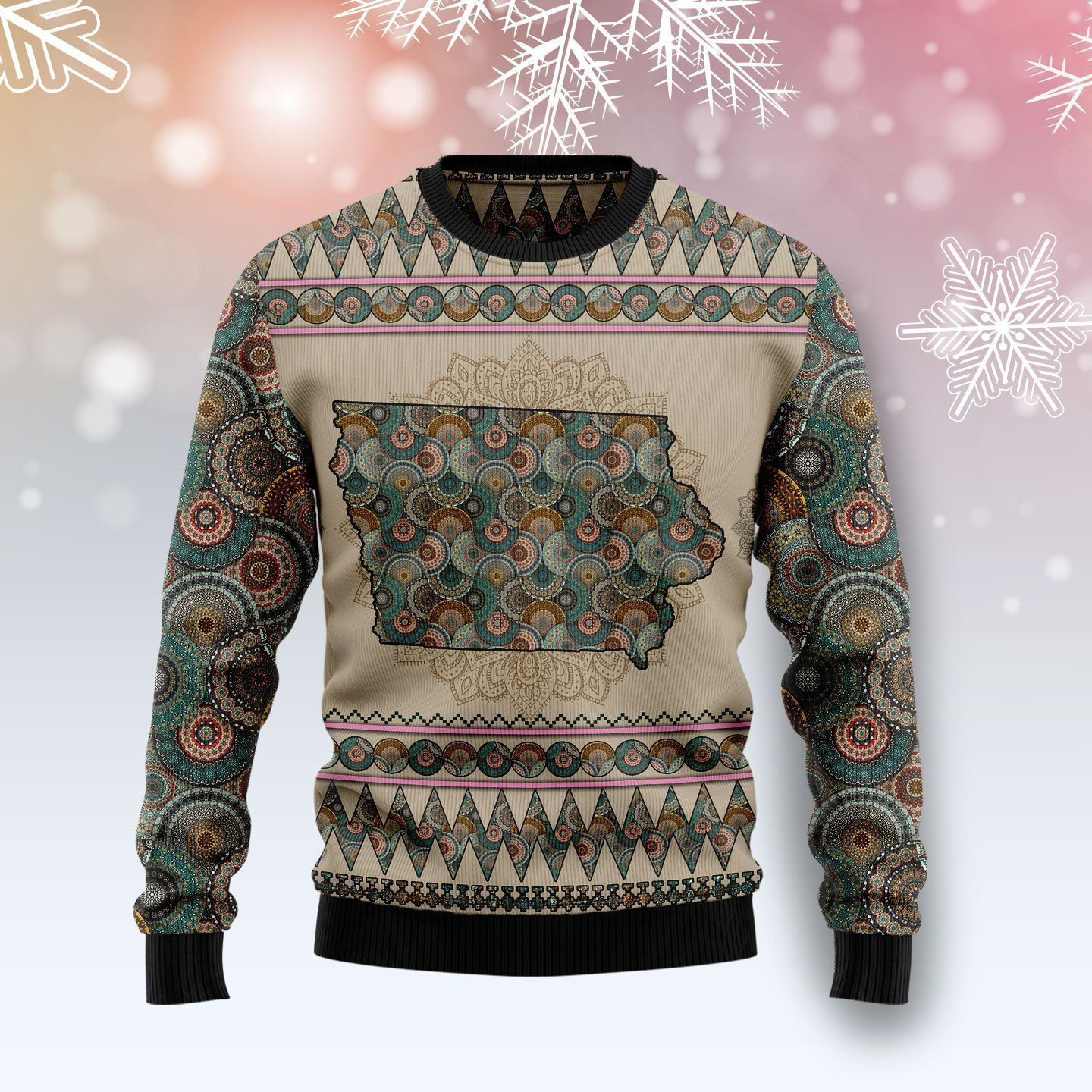 Iowa Ugly Christmas Sweater Adult 3D Funny Matching for family