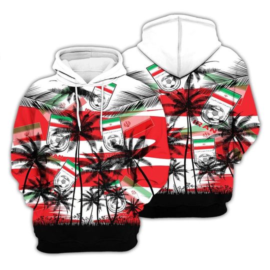 Iran Coconut Pattern Hawaiian Soccer Team, Iran World Cup 2022 3D Sweater - Image 14