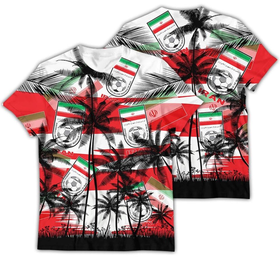 Iran Coconut Pattern Hawaiian Soccer Team, Iran World Cup 2022 3D Sweater - Image 4
