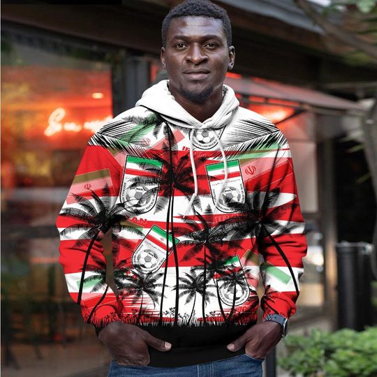 Iran Coconut Pattern Hawaiian Soccer Team, Iran World Cup 2022 3D Sweater - Image 16