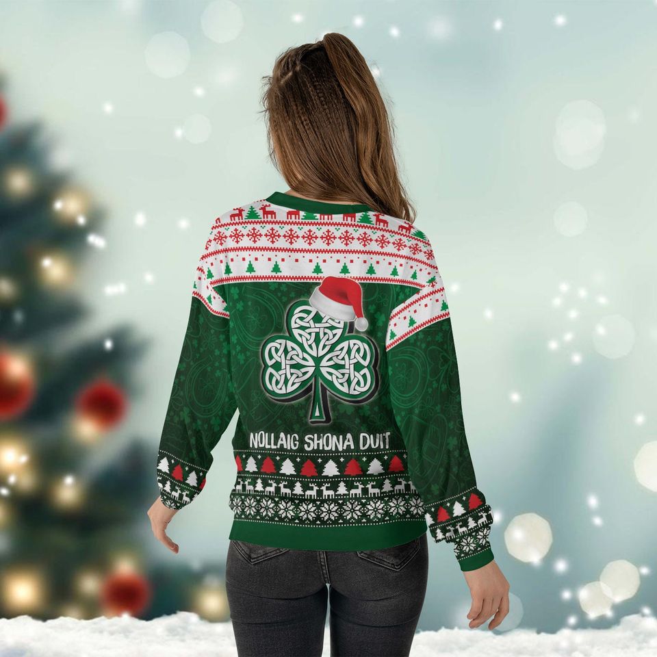 Ireland Christmas Nollaig Shona Duit Ugly Sweater Happy St Patricks Day Sweatshirt - Image 5