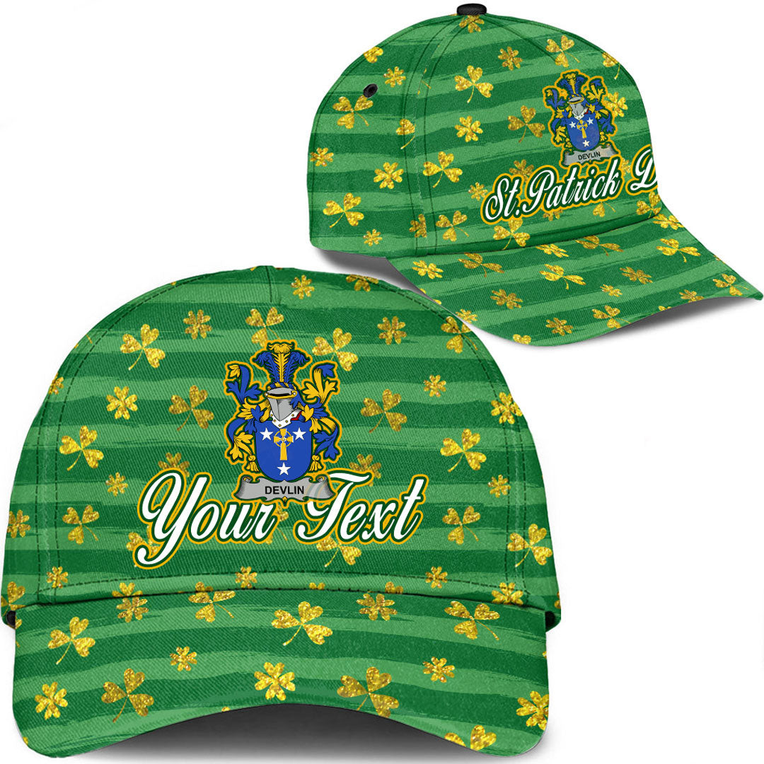 Ireland Devlin or O Devlin Irish Family Crest Classic Cap - Luxury Golden Irish Shamrock A7 Trucker Hats Custom Hats Gifts For Men & Women