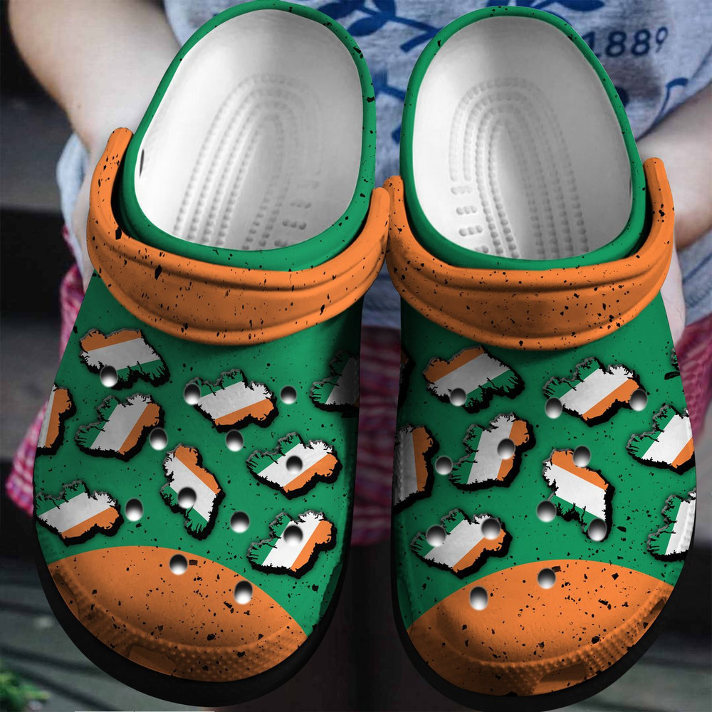 Ireland Flag In Map For Men And Women Gift For Fan Classic Water Rubber clog Shoes Comfy Footwear