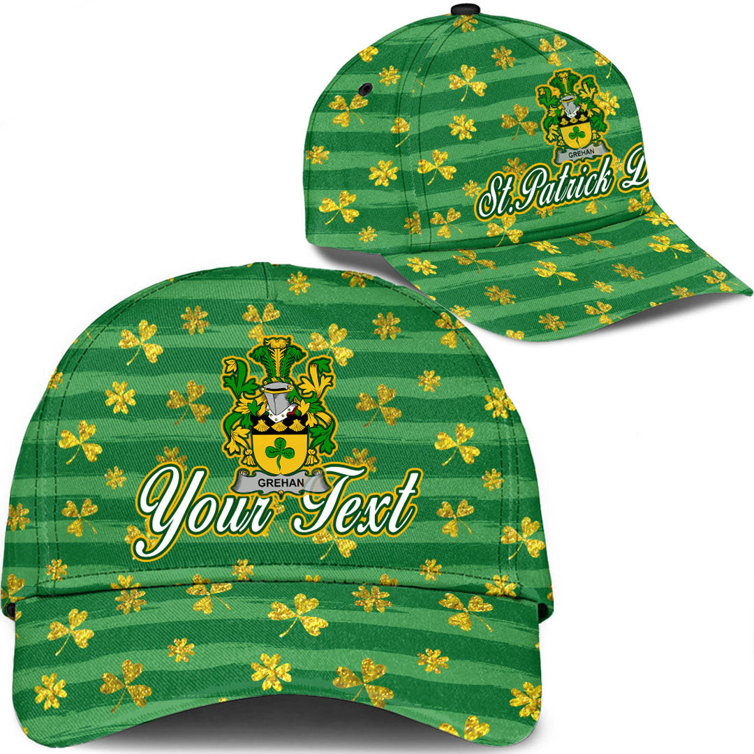 Ireland Grehan or O Greaghan Irish Family Crest Classic Cap - Luxury Golden Irish Shamrock A7 Trucker Hats Custom Hats Gifts For Men & Women