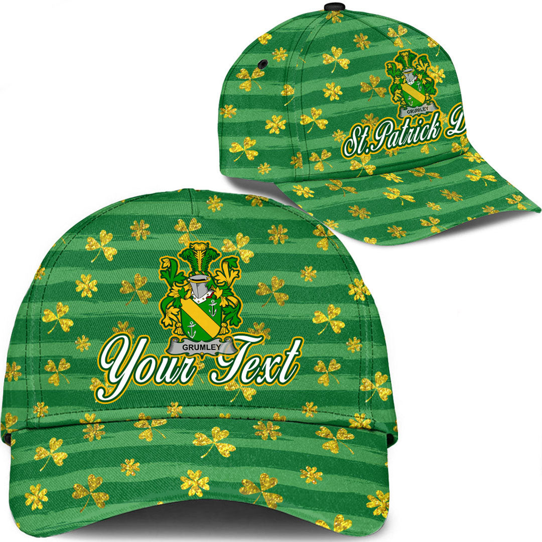 Ireland Grumley Irish Family Crest Classic Cap - Luxury Golden Irish Shamrock A7 Trucker Hats Custom Hats Gifts For Men & Women