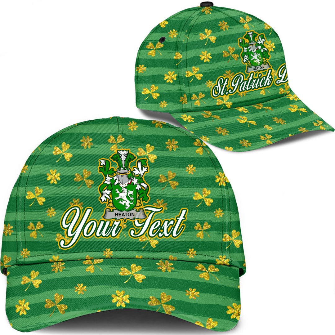 Ireland Heaton Irish Family Crest Classic Cap - Luxury Golden Irish Shamrock A7 Trucker Hats Custom Hats Gifts For Men & Women