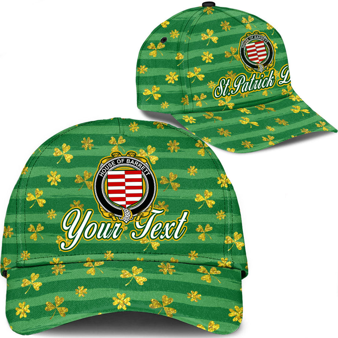 Ireland House of BARRETT Irish Family Crest Classic Cap - Luxury Golden Irish Shamrock A7 Trucker Hats Custom Hats Gifts For Men & Women