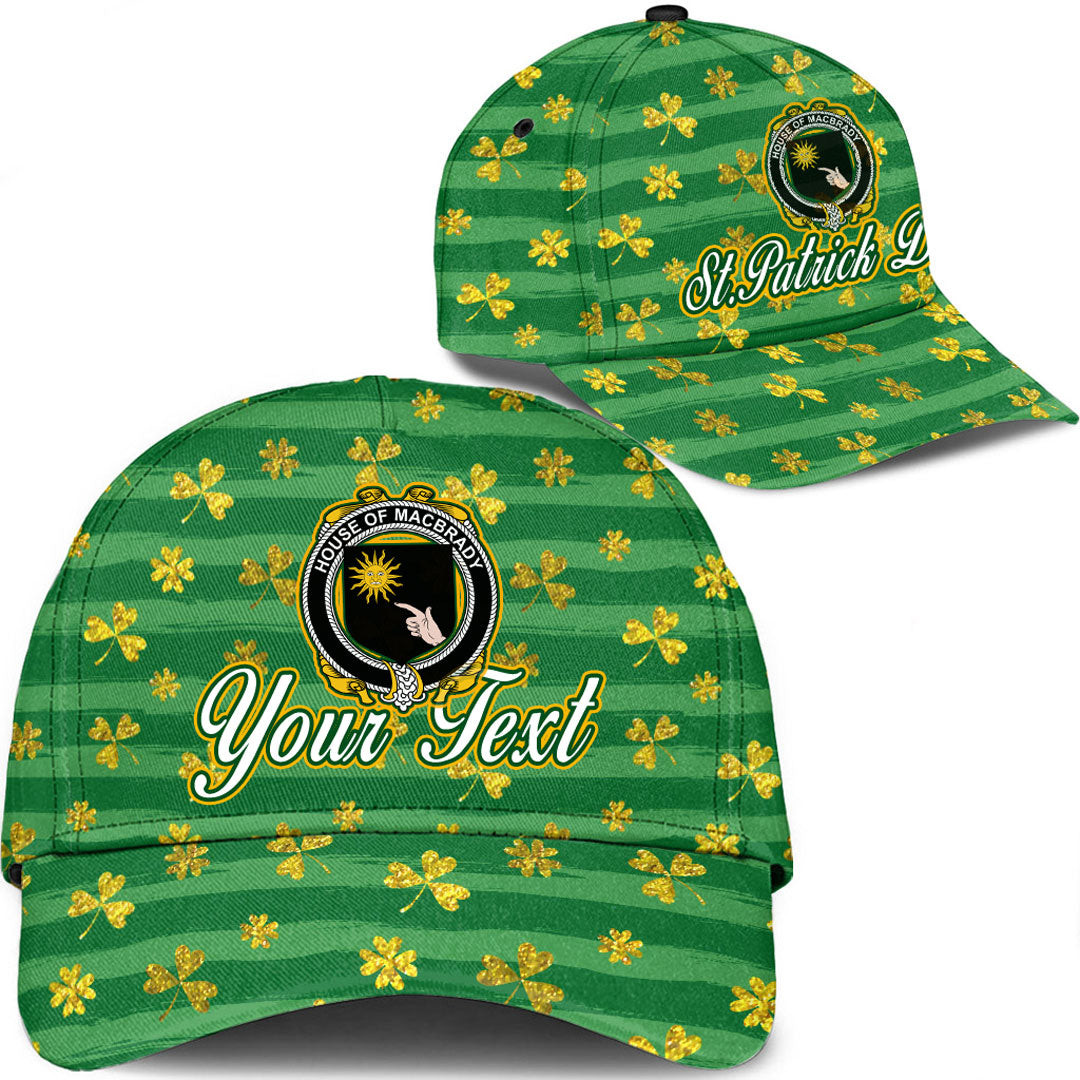 Ireland House of MACBRADY Irish Family Crest Classic Cap - Luxury Golden Irish Shamrock A7 Trucker Hats Custom Hats Gifts For Men & Women