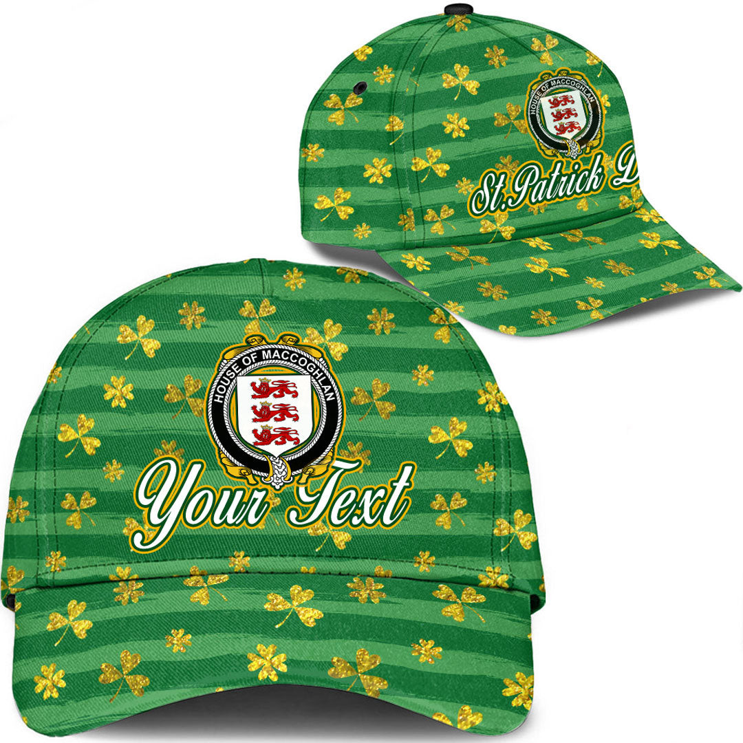 Ireland House of MACCOGHLAN Irish Family Crest Classic Cap - Luxury Golden Irish Shamrock A7 Trucker Hats Custom Hats Gifts For Men & Women