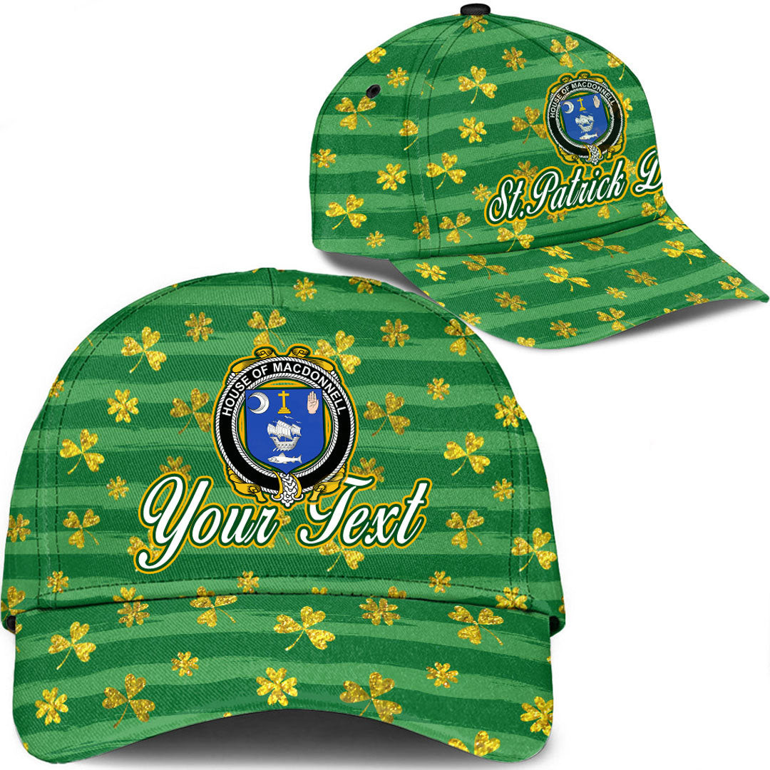 Ireland House of MACDONNELL Clare and Connacht Irish Family Crest Classic Cap - Luxury Golden Irish Shamrock A7 Trucker Hats Custom Hats Gifts For Men & Women