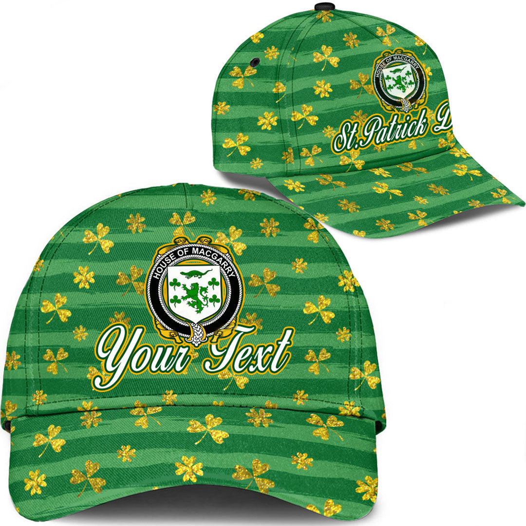Ireland House of MACGARRY Irish Family Crest Classic Cap - Luxury Golden Irish Shamrock A7 Trucker Hats Custom Hats Gifts For Men & Women