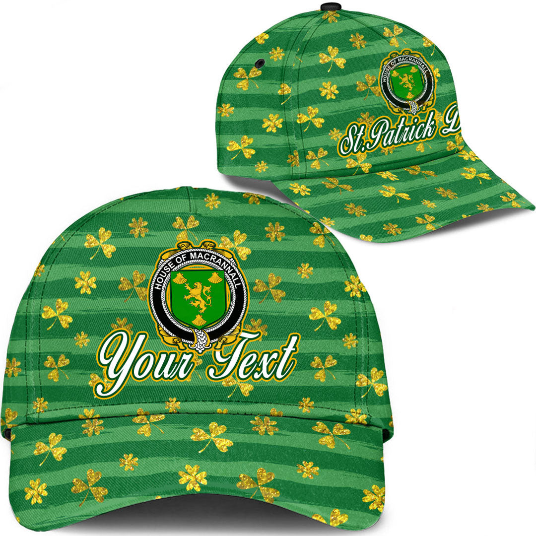 Ireland House of MACRANNALL REYNOLDS Irish Family Crest Classic Cap - Luxury Golden Irish Shamrock A7 Trucker Hats Custom Hats Gifts For Men & Women