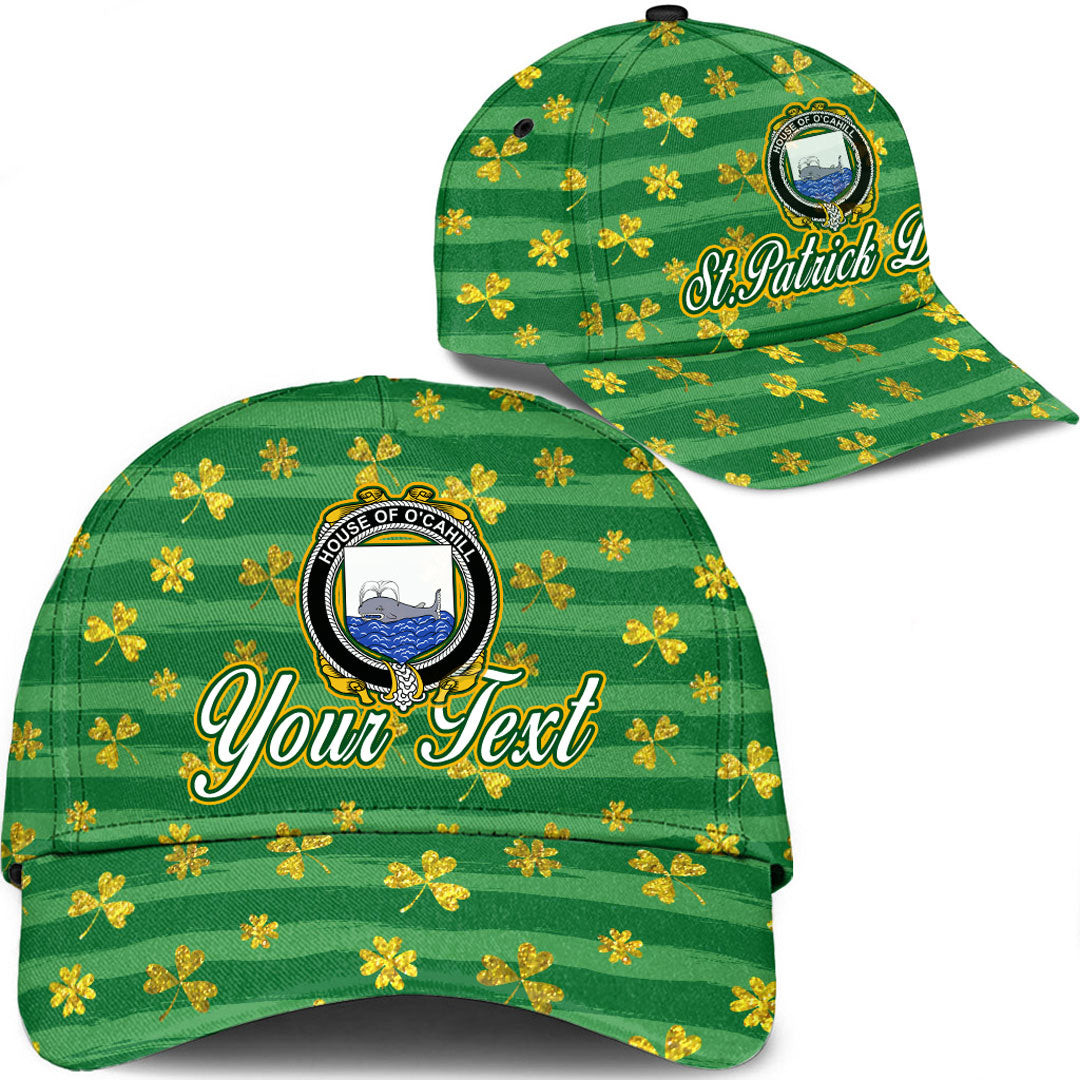 Ireland House of O CAHILL Irish Family Crest Classic Cap - Luxury Golden Irish Shamrock A7 Trucker Hats Custom Hats Gifts For Men & Women