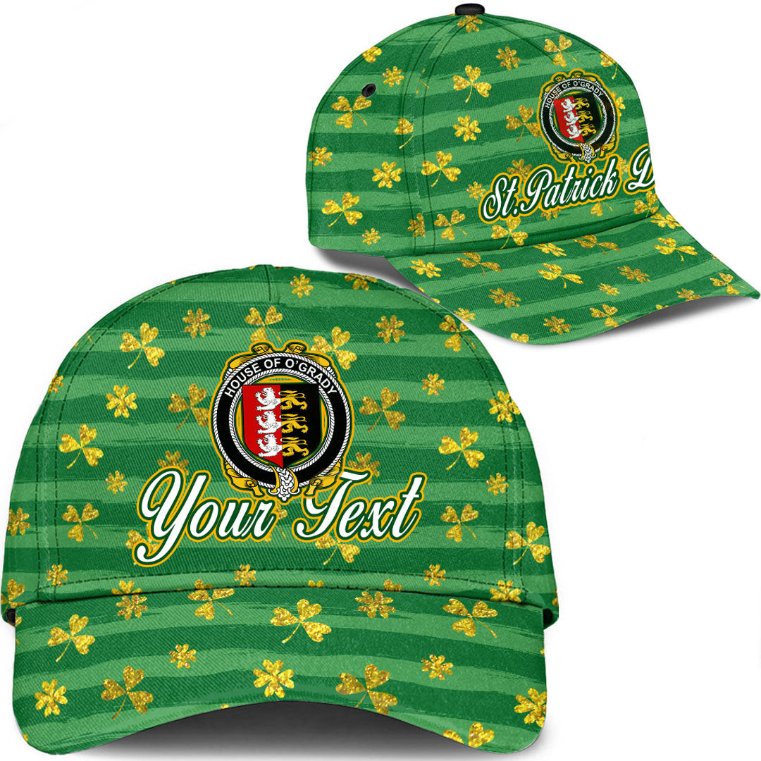 Ireland House of O GRADY Irish Family Crest Classic Cap - Luxury Golden Irish Shamrock A7 Trucker Hats Custom Hats Gifts For Men & Women