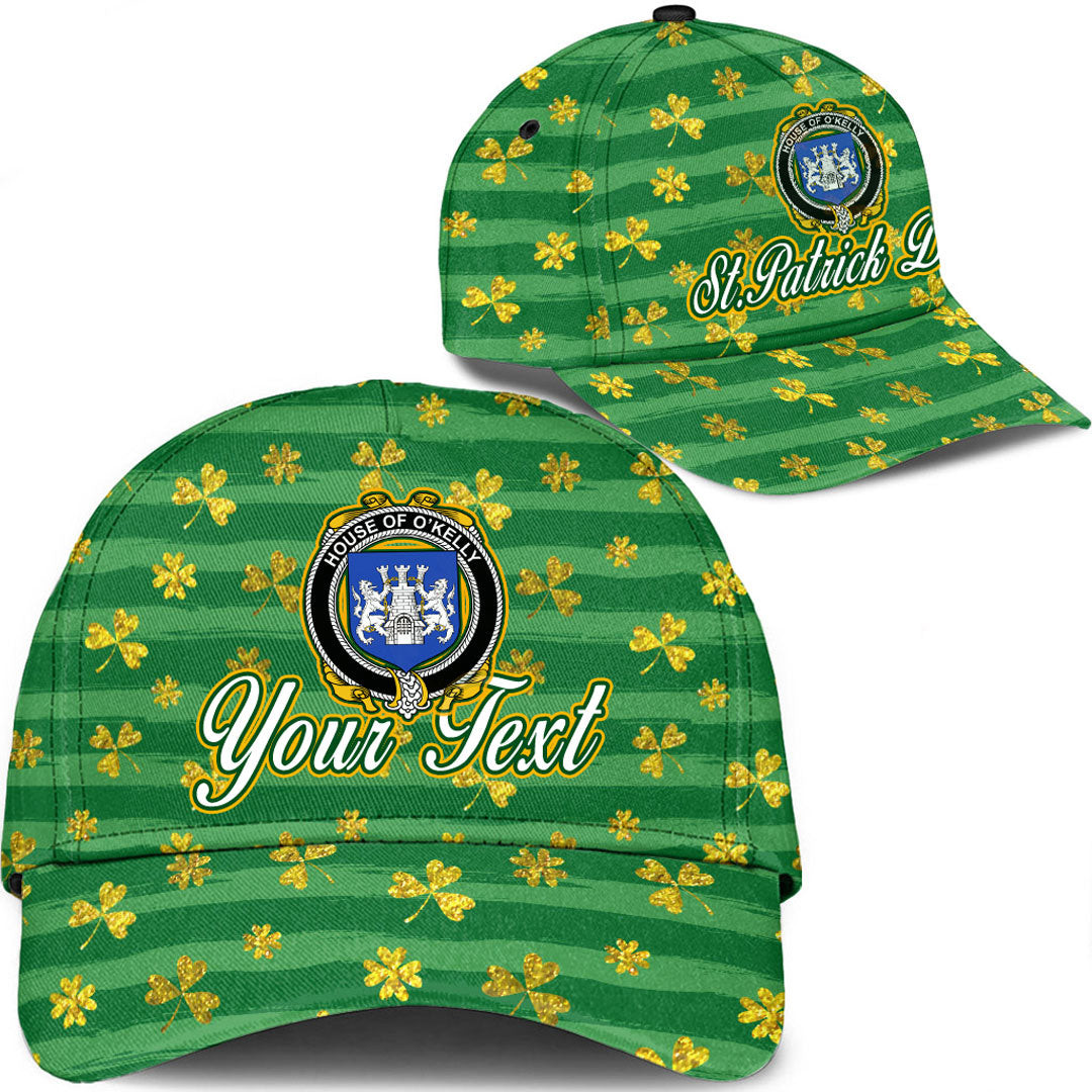 Ireland House of O KELLY Irish Family Crest Classic Cap - Luxury Golden Irish Shamrock A7 Trucker Hats Custom Hats Gifts For Men & Women