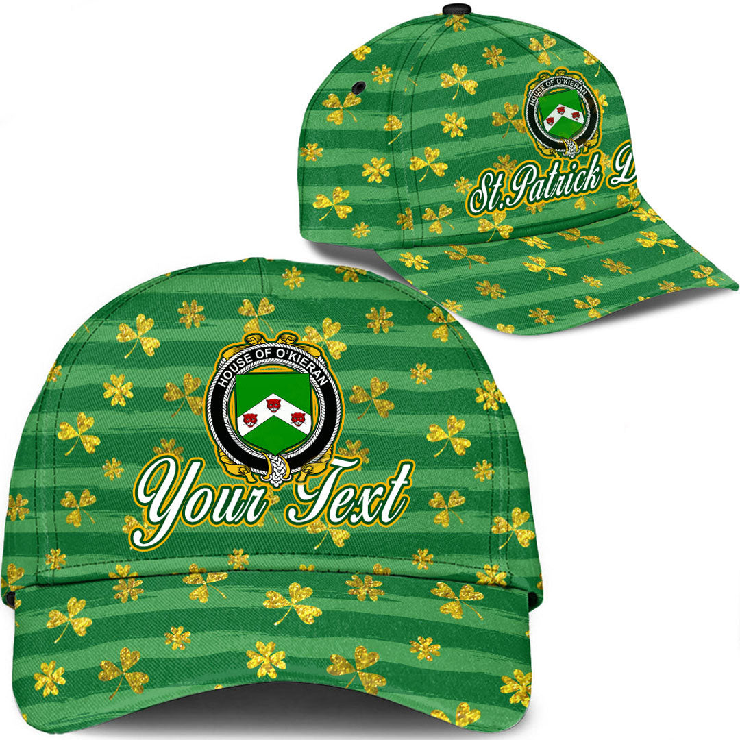 Ireland House of O KIERAN Irish Family Crest Classic Cap - Luxury Golden Irish Shamrock A7 Trucker Hats Custom Hats Gifts For Men & Women