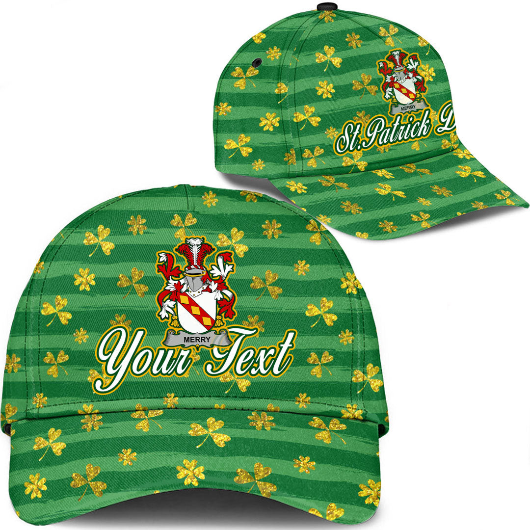 Ireland Merry or O Merry Irish Family Crest Classic Cap - Luxury Golden Irish Shamrock A7 Trucker Hats Custom Hats Gifts For Men & Women