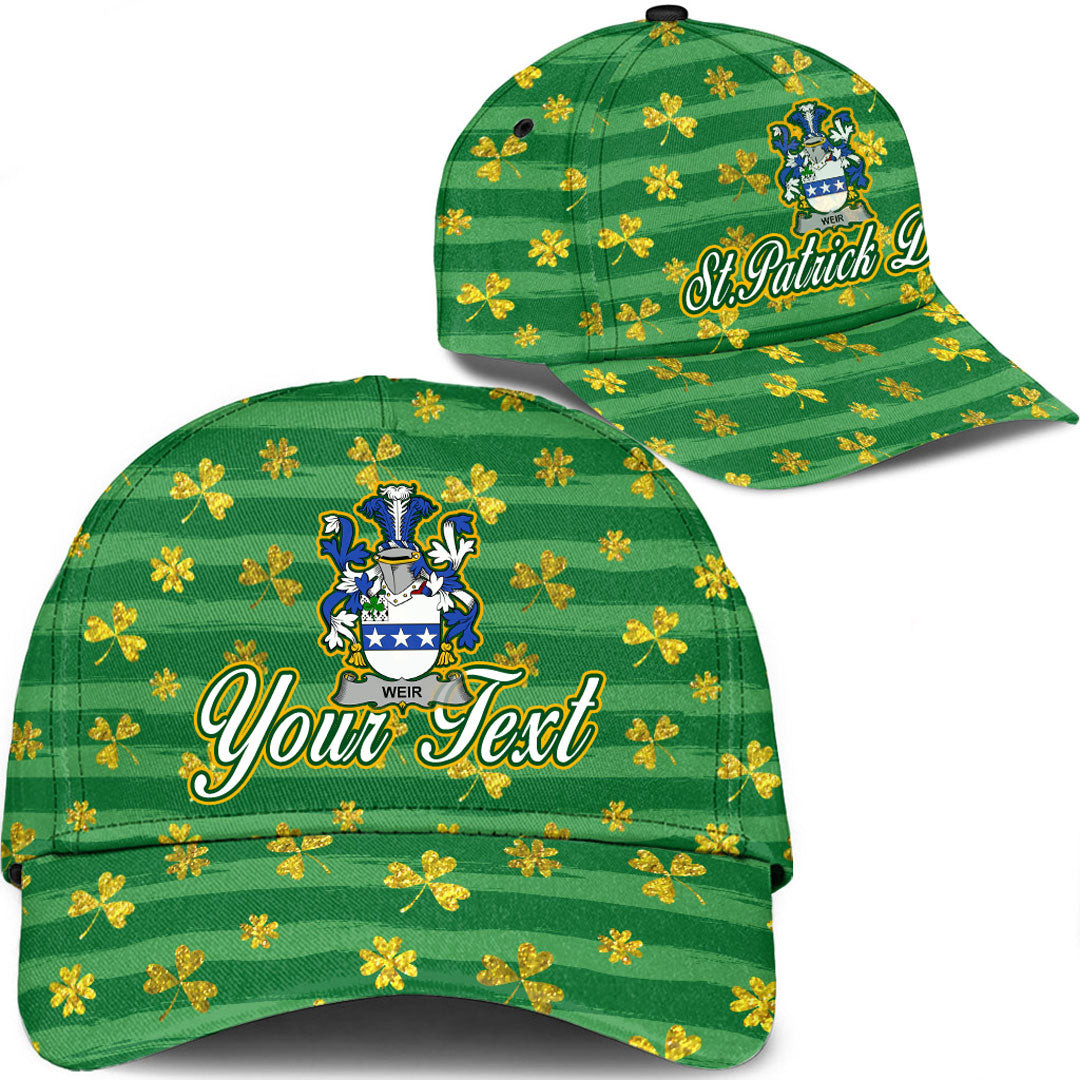 Ireland Weir or McWeir Irish Family Crest Classic Cap - Luxury Golden Irish Shamrock A7 Trucker Hats Custom Hats Gifts For Men & Women