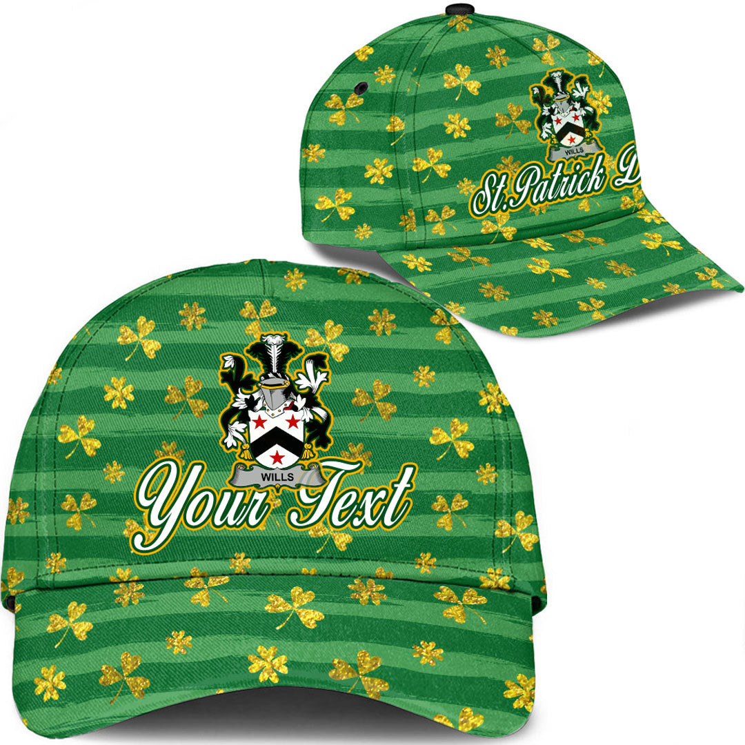 Ireland Wills Irish Family Crest Classic Cap - Luxury Golden Irish Shamrock A7 Trucker Hats Custom Hats Gifts For Men & Women