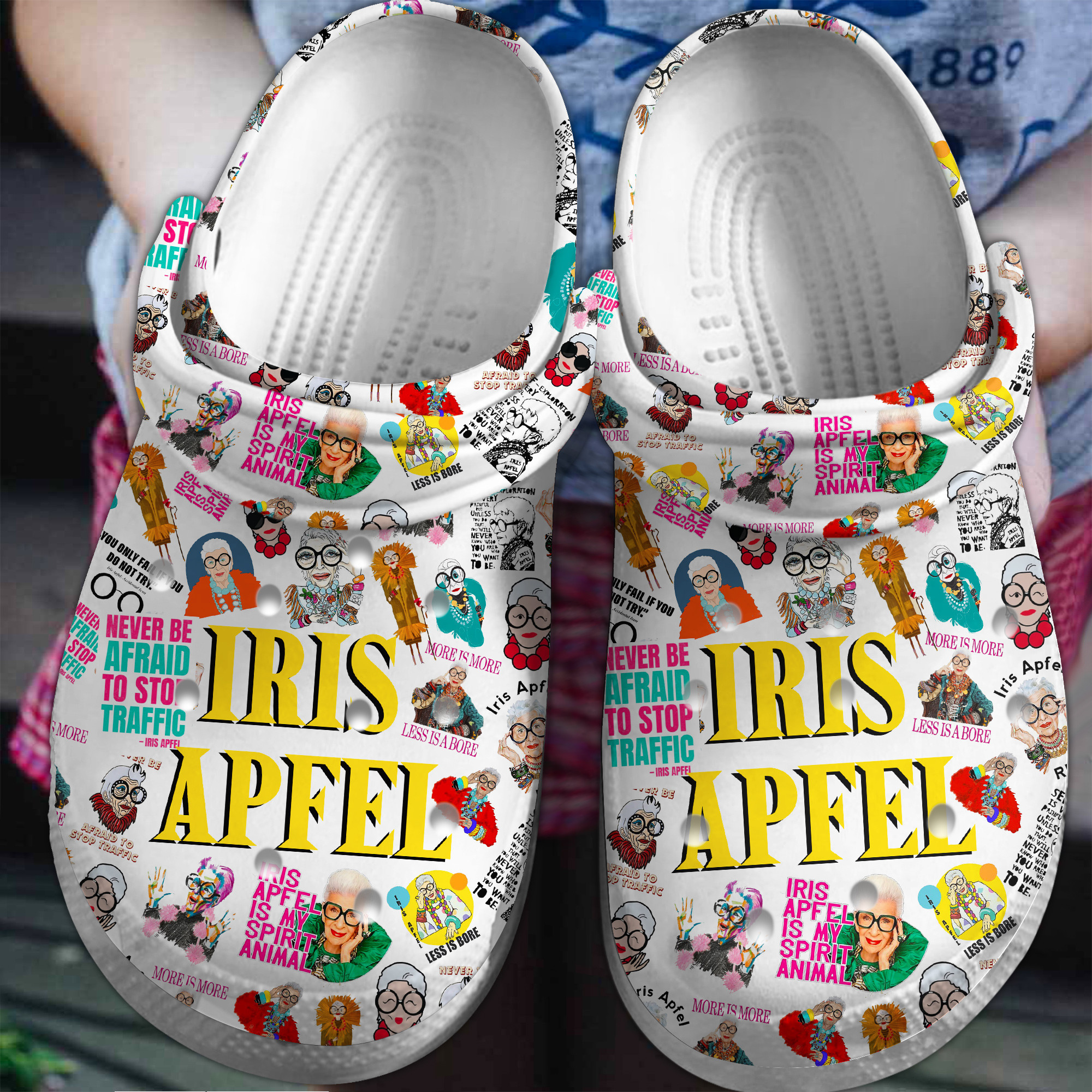 Iris Apfel Celebrity Crocs Crocband Clogs Shoes Comfortable For Men Women and Kids
