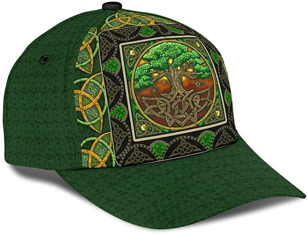 Irish Celtic Beautiful Pattern Old Tree 3D Printed Unisex Hat Classic Cap, Baseball Cap Trucker Hats Custom Hats Gifts For Men & Women