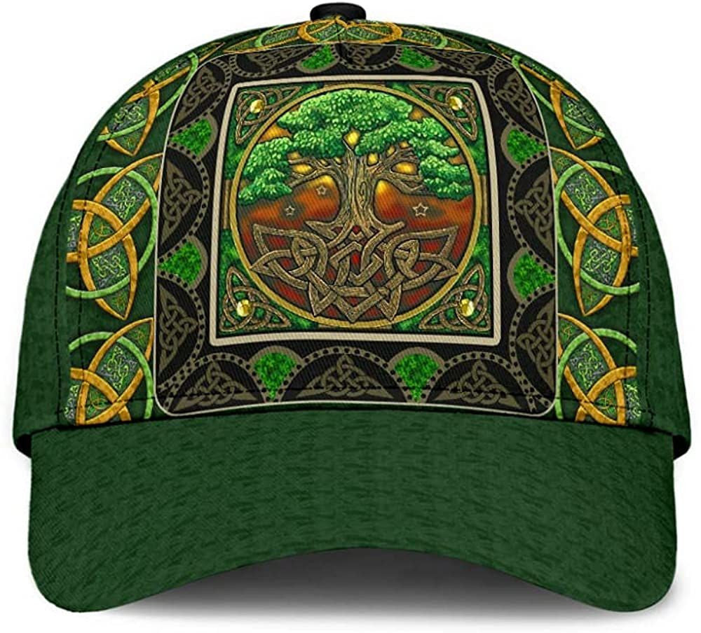 Irish Celtic Beautiful Pattern Old Tree 3D Printed Unisex Hat Classic Cap, Baseball Cap Trucker Hats Custom Hats Gifts For Men & Women