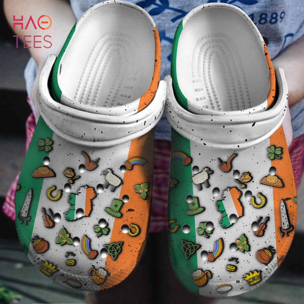 Irish Flag Symbol Crocs Crocband Clogs Shoes Comfortable For Men Women and Kids