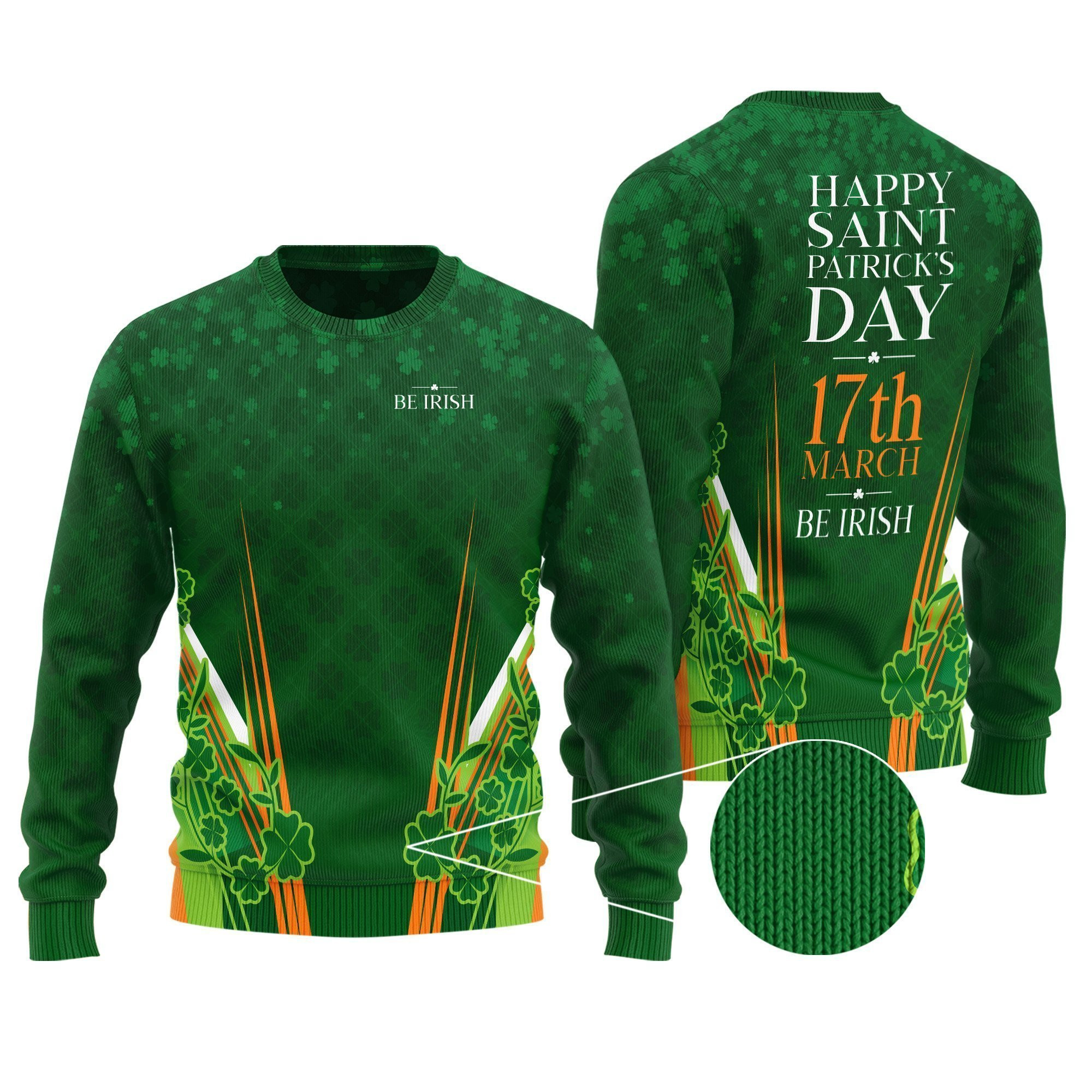 Irish Saint Patrick Day Ugly Christmas Sweater Adult 3D Funny Matching for family