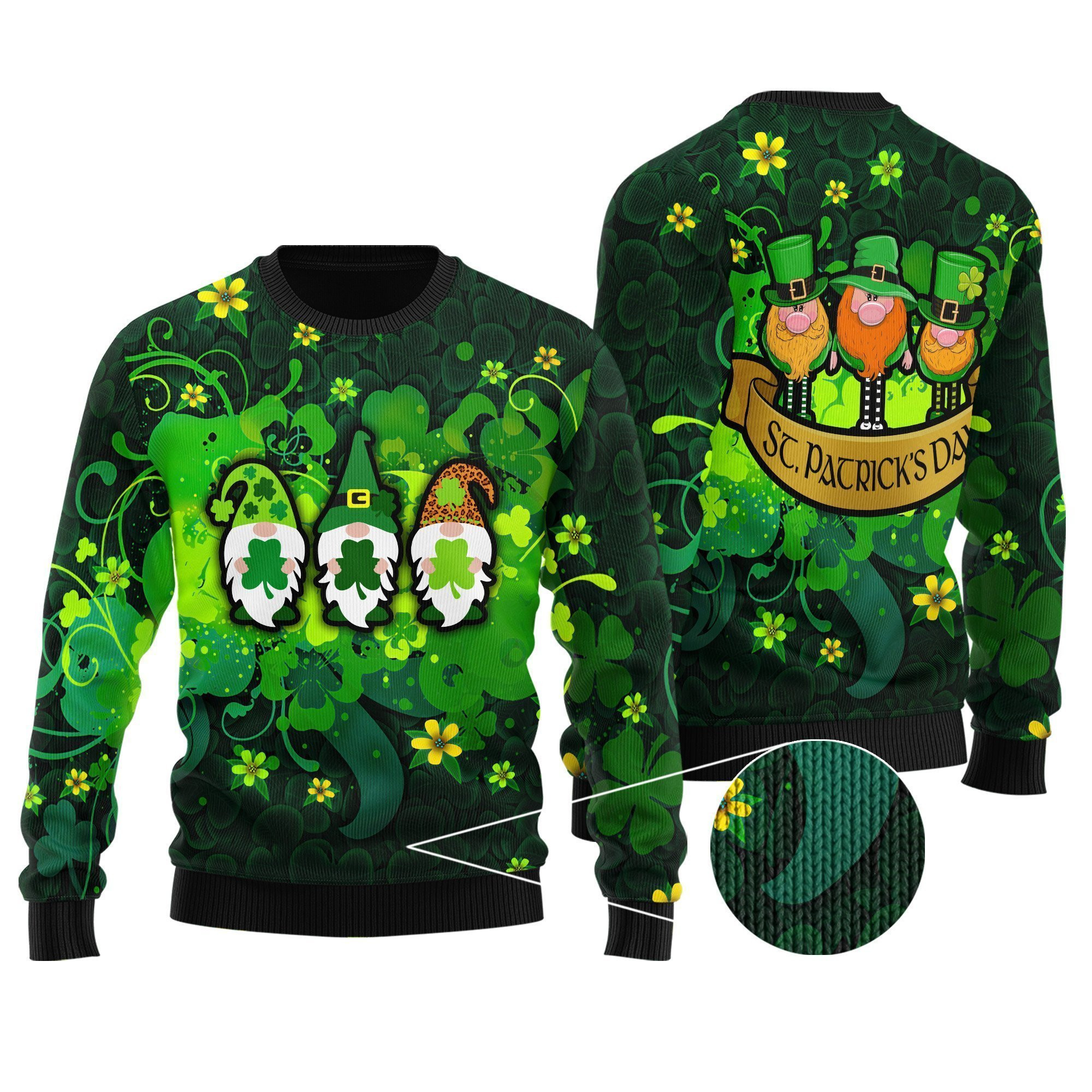 Irish Saint Patrick Day Ugly Christmas Sweater Adult 3D Funny Matching for family