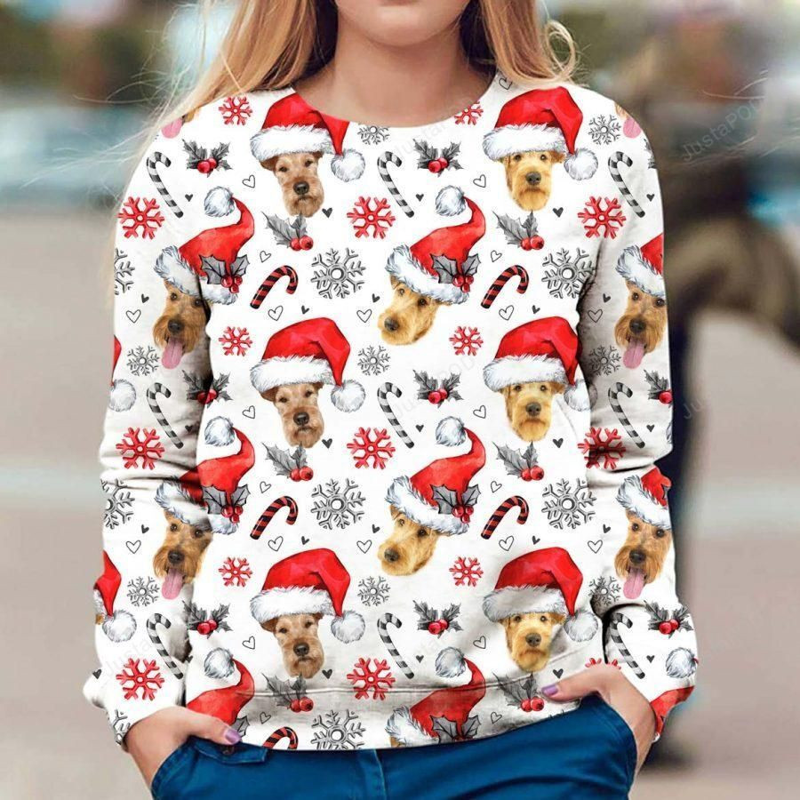Irish Terrier Xmas Decor Ugly Christmas Sweater Adult 3D Funny Matching for family