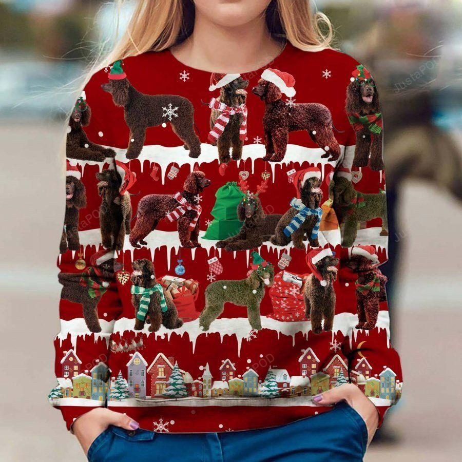 Irish Water Spaniel Ugly Christmas Sweater Adult 3D Funny Matching for family