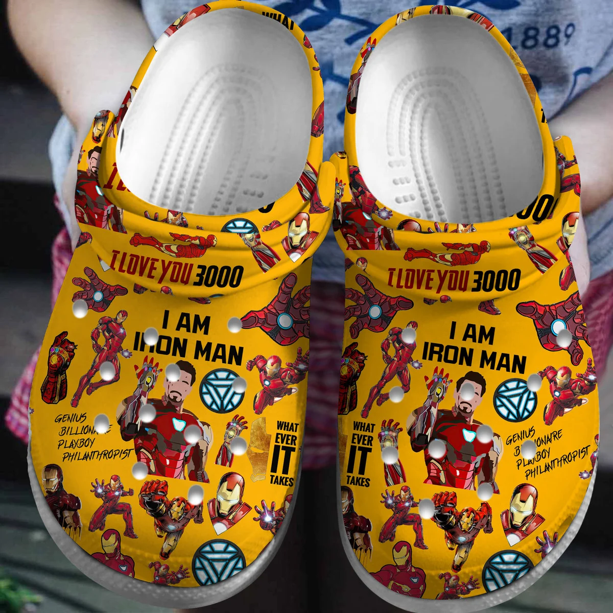 Iron Man I Love You 3000 Movie Crocs Crocband Clogs Shoes Comfortable For Men Women and Kids