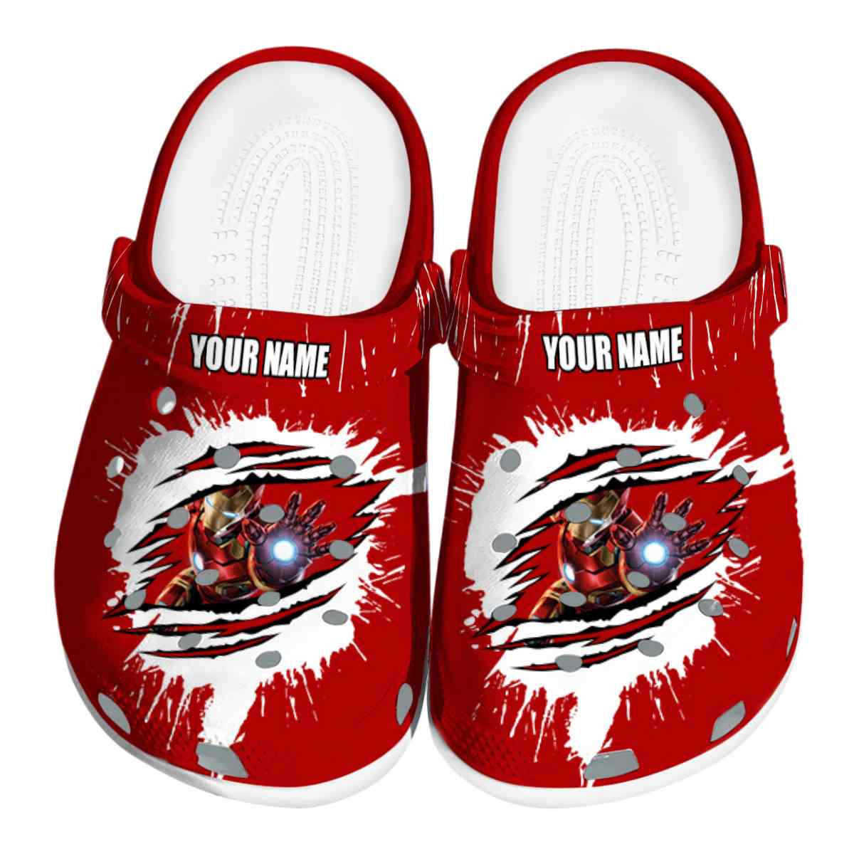 Iron Man Movie Crocs Crocband Clogs Shoes Comfortable For Men Women and Kids