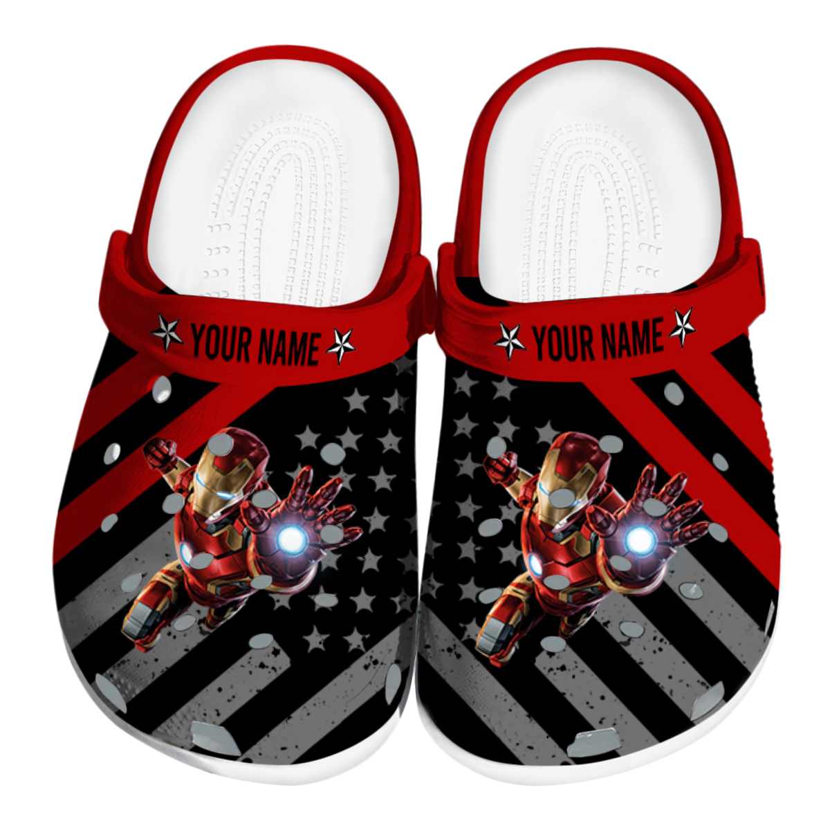 Iron Man Movie Crocs Crocband Clogs Shoes Comfortable For Men Women and Kids