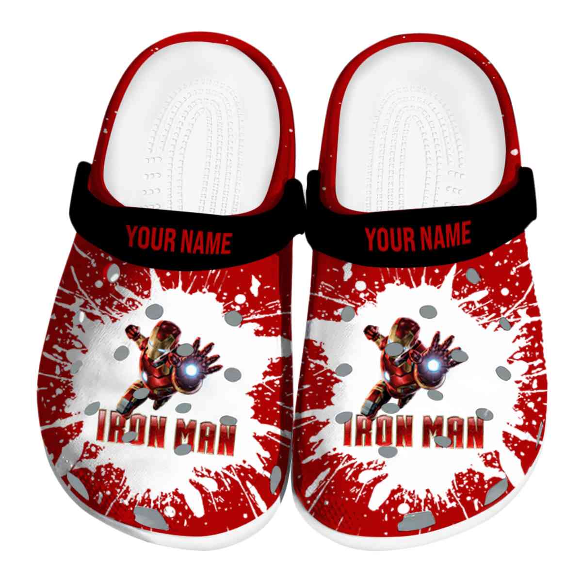 Iron Man Movie Crocs Crocband Clogs Shoes Comfortable For Men Women and Kids