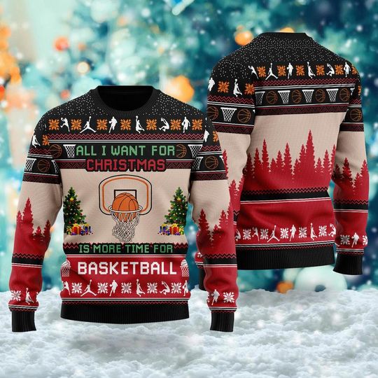 Is More Time For Basketball Ugly Christmas Sweater, Xmas Sweatshirt, Christmas - Image 8