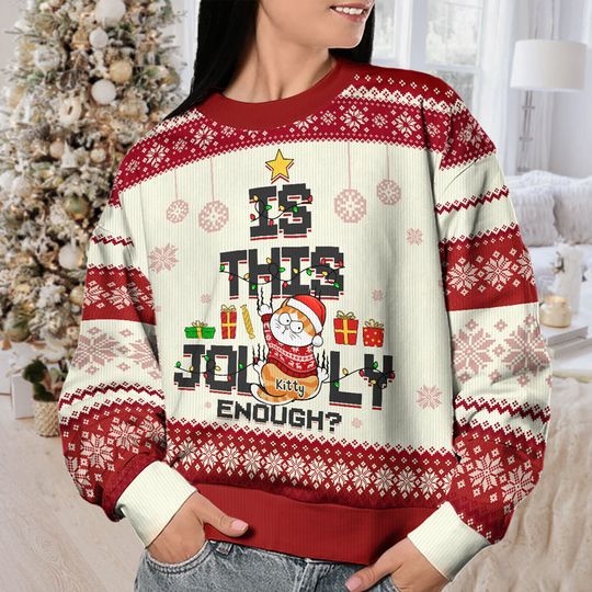 Is This Jolly Enough - Cat Personalized Sweatshirt - Gift For Pet Owners, Pet Lovers - Image 6