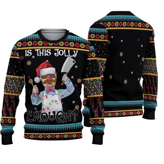 Is This Jolly Enough? Chef Ugly Sweater Christmas - Image 2
