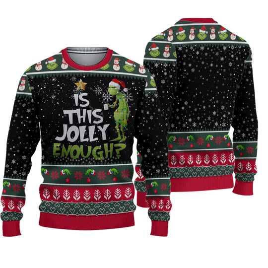 Is This Jolly Enough Grin Ugly Christmas Sweater, The Grin Ugly Christmas Sweater - Image 2