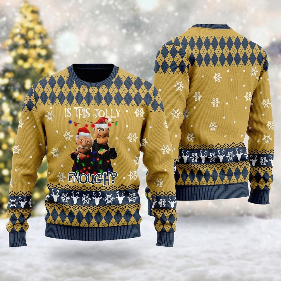 Is This Jolly Enough Muppet Ugly Christmas Sweater, Muppet Santa Xmas Sweatshirt - Image 2