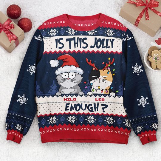 Is This Jolly Enough? - Personalized Ugly Sweater - Image 4