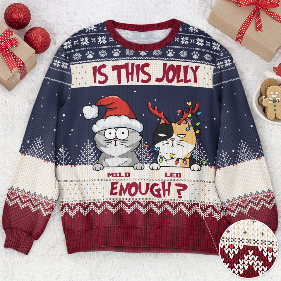 Is This Jolly Enough? - Personalized Ugly Sweater - Image 3