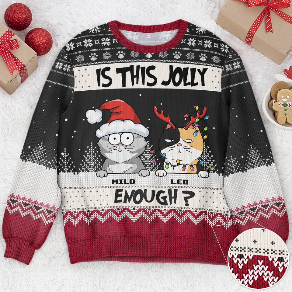 Is This Jolly Enough? - Personalized Ugly Sweater - Image 2